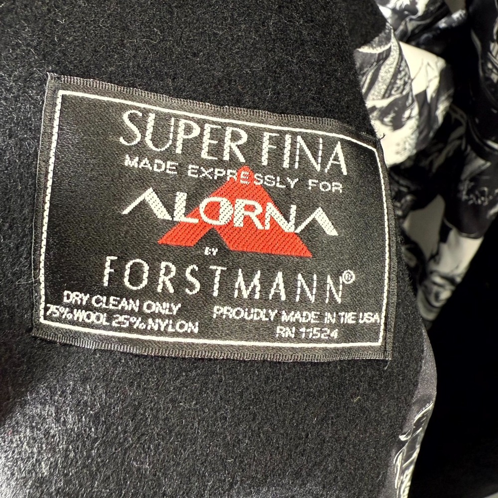 Alorna Long Coat Women's M/L Black Super Fine Wool Blend Collared Button Front - Picture 5 of 13